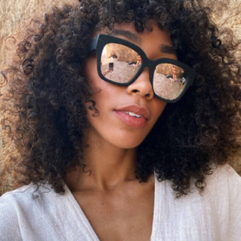 Diff Bella II Matte Black Beige Mirror Polarized Sunglasses SOLD OUT ONLINE